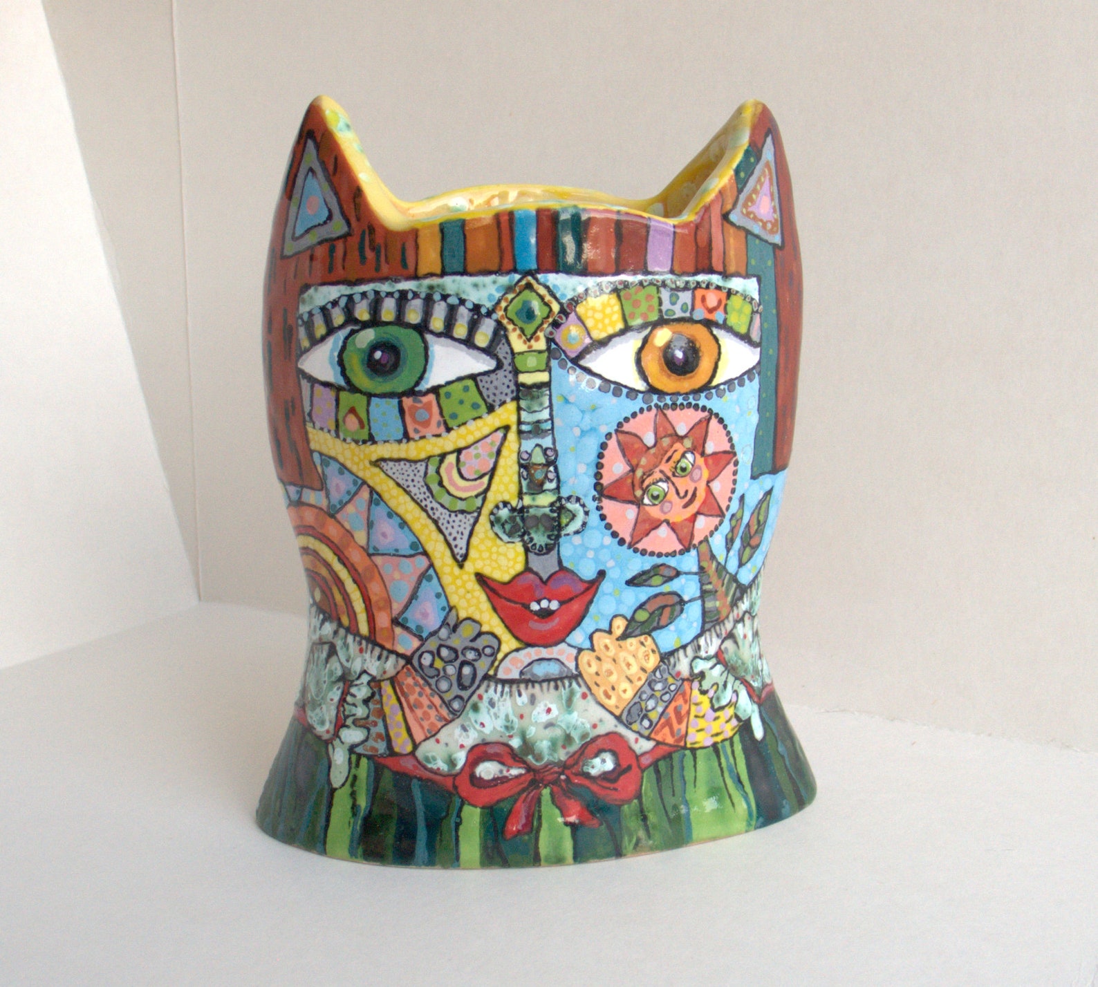  Cat  vase  Ceramic  cat  Ceramic  vase  Ceramic  vase  in the form 