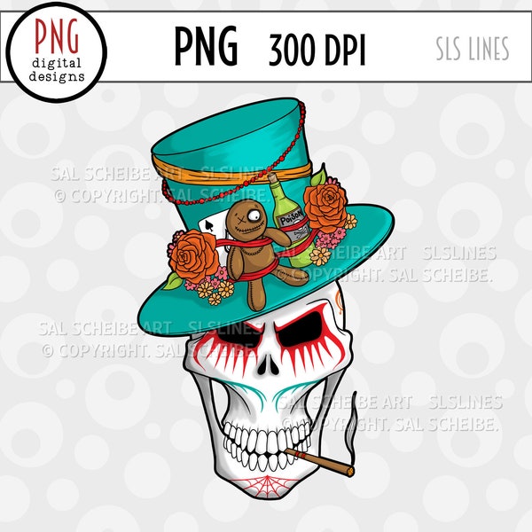 Voodoo Skull PNG, Voodoo Sublimation, Skull PNG, Cigar, Poison, Doll, Beads