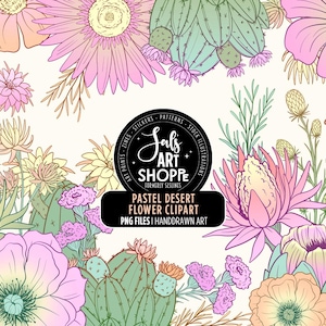 Clipart fleur du sud-ouest, fleurs du désert PNG, Clipart Cactus, fleurs de cactus, fleurs sauvages PNG