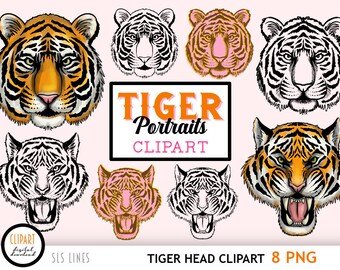 Tiger Clipart, Tiger Lineart & Portraits PNG Files