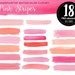Pink watercolor headers and stripes, watercolor clipart shapes pink and peach, graphic set PNG files, instant download