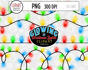 Weihnachtslichter Clipart, leuchtende Weihnachtslichter PNG-Dateien