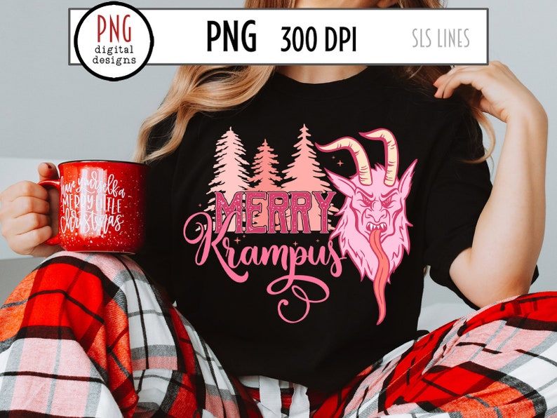 Krampus Sublimation, Merry Krampus PNG, Nordic Design, Creepy Christmas PNG, Scandinavian Christmas