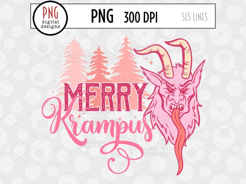 Krampus Sublimation, Merry Krampus PNG, Nordic Design, Creepy Christmas PNG, Scandinavian Christmas