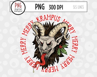 Krampus Sublimation - Merry Krampus Nordic Design - Christmas PNG