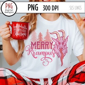 Krampus Sublimation, Merry Krampus PNG, Nordic Design, Creepy Christmas PNG, Scandinavian Christmas