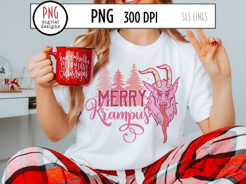 Krampus Sublimation, Merry Krampus PNG, Nordic Design, Creepy Christmas PNG, Scandinavian Christmas