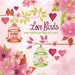 Love bird floral watercolor clipart, bird cages and hearts watercolor graphics, pink flowers and tree braches clipart by SLS Lines 