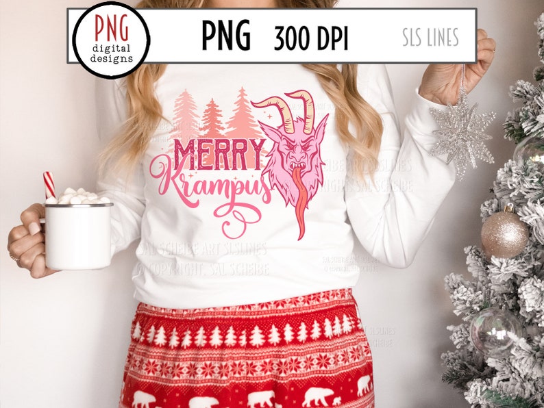 Krampus Sublimation, Merry Krampus PNG, Nordic Design, Creepy Christmas PNG, Scandinavian Christmas