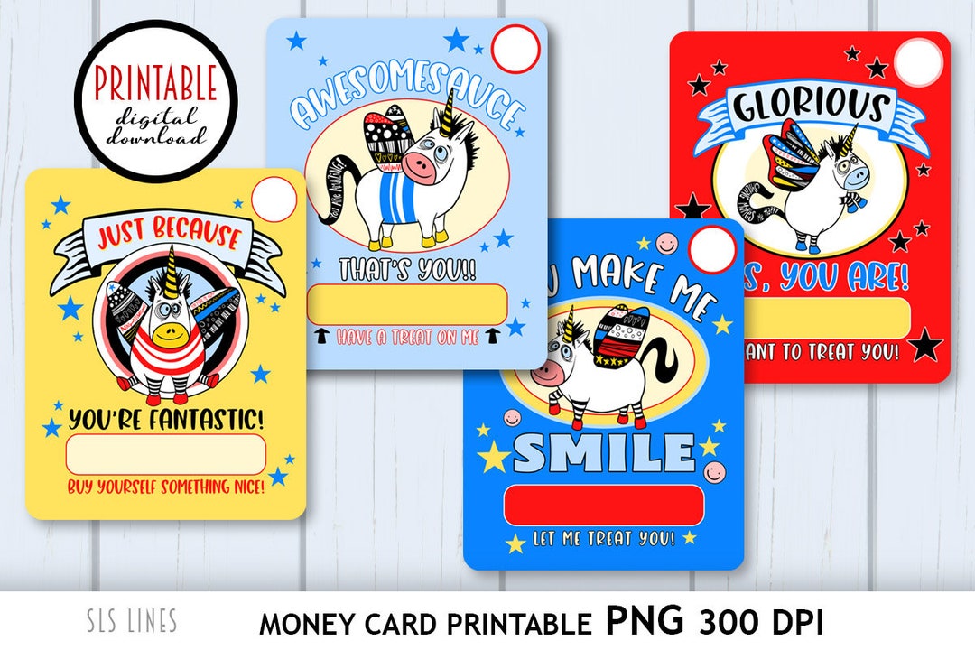Printable Money Card, Gift Card Digital, Gift Card Holder, Print and ...
