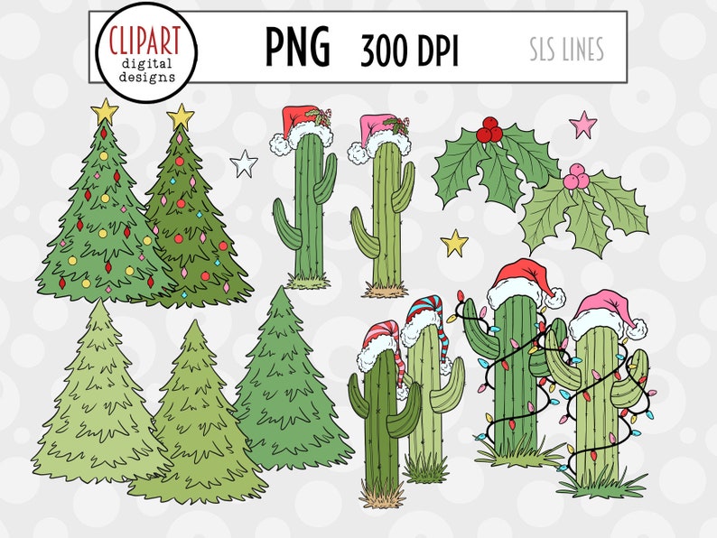 Western Christmas Clipart, Country Santa Clipart, Santa Rodeo, Cowboy Boot Ornaments, Santa on a Tractor, Christmas Cactus PNG