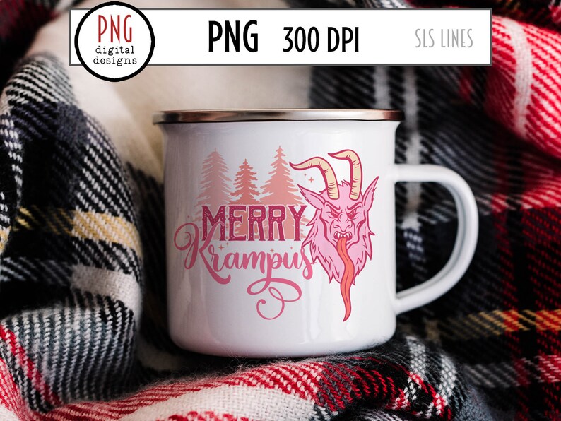 Krampus Sublimation, Merry Krampus PNG, Nordic Design, Creepy Christmas PNG, Scandinavian Christmas