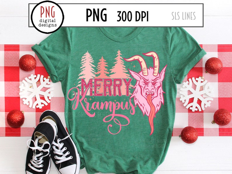 Krampus Sublimation, Merry Krampus PNG, Nordic Design, Creepy Christmas PNG, Scandinavian Christmas