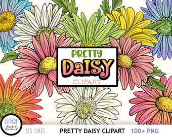 Daisy Clipart, Flower PNGs, Daisies Clipart, Floral PNG, Hippie Flowers