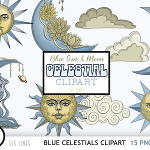 Celestial Clipart, Suns & Moons PNGs,  Sun and Moon Face Clipart