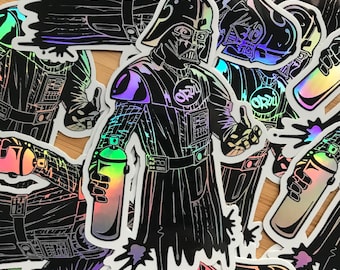 Darth Vader Star Wars Sticker Holographic Decal Graffiti