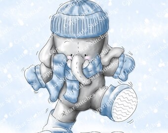 Cupcakes Winter Walk, digital stamp.