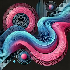 AI Art Neon Drift arte astratta download digitale stampa quadrata arte murale