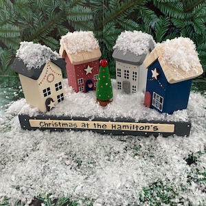 Kit Maison De Poupée Miniature Noël En Bois - Avec Sapin Et Meubles, Décoration Village De Noël à Construire