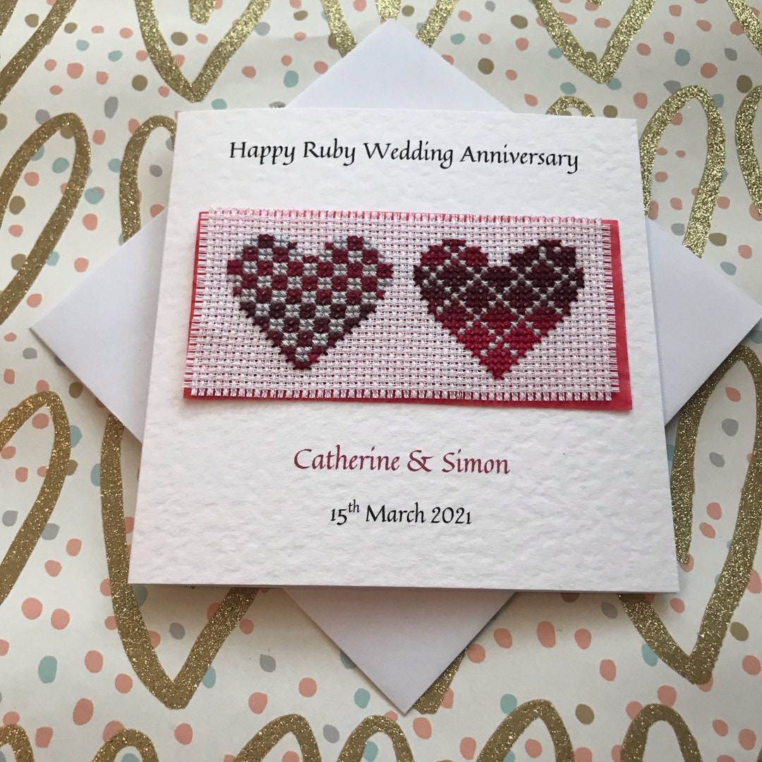 Personalised Ruby Anniversary Card Wedding Anniversary Milestone ...