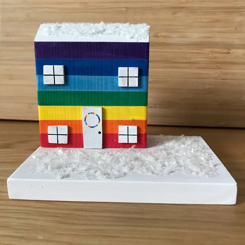 Rainbow House Handmade Wooden House Miniature Wooden House - Etsy