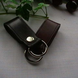 Handmade D Ring leather belt loop lanyard key holder dangler plain personalised celtic great gift 2 colours