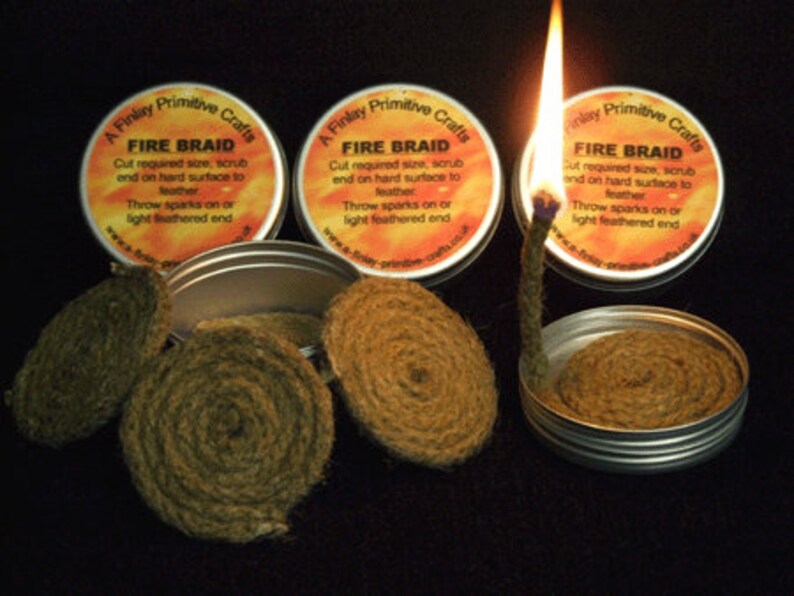 Fire Braid in a Tin, Camping, Hunting, Outdoorsman, Fire Lighting