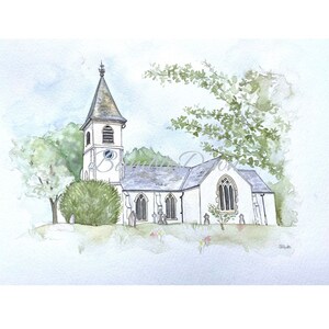 Wedding Venue Painting, Original, Commissioned, Wedding Gift, Wedding Anniversary present, Venue Sketch, Venue Watercolour from Photograph