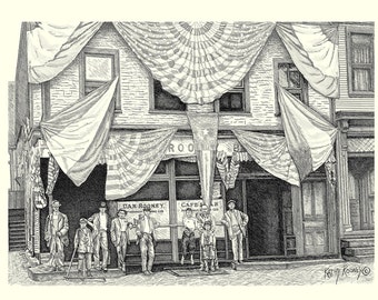 Pittsburgh Historic Rooney Saloon, North Side, Greeting Card by Kathy Rooney