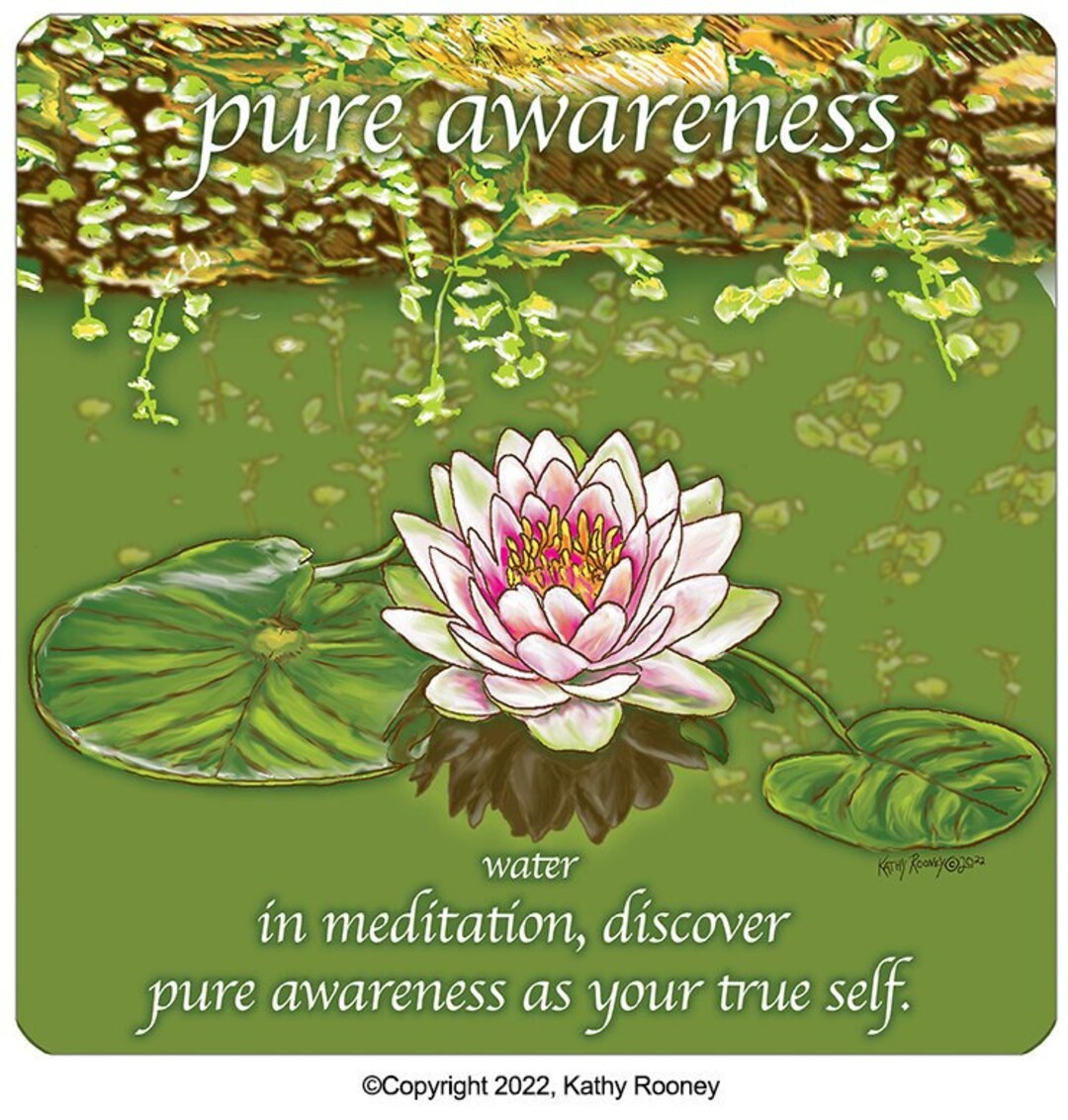 Meditation Wall Art Water Lily; Lotus Flower; Spiritual Poster; Cosmic ...
