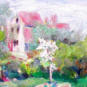 FREE SHIPPING. Hartwood Acres,garden,by painter, Ray Sokolowski. Archival Print. image 2