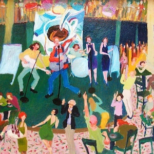 FREE SHIPPING. Bernie Sanders,music, exciting,band,dining,singers,nightclub,The Rosebud, Pittsburgh,by Ray Sokolowski. Archival Print.