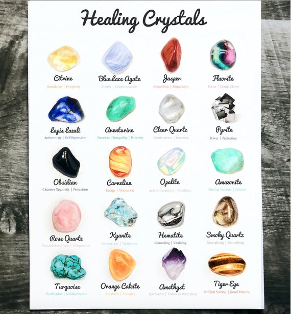 Healing Properties Of Crystals Charts