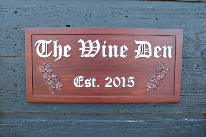 23 X 11 Wine Sign Wooden Cellar Zoom