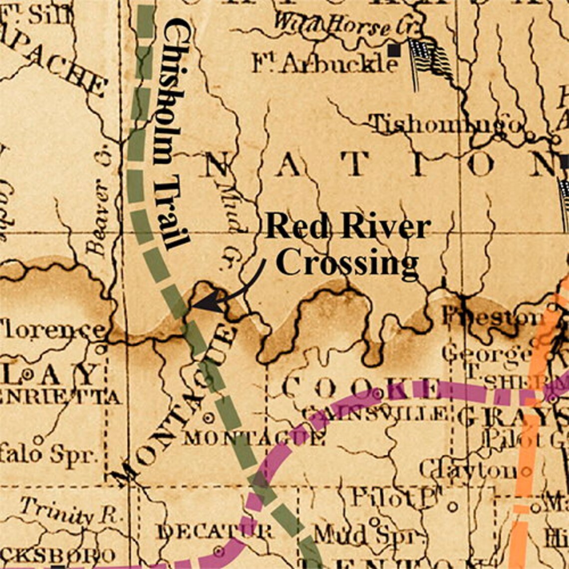 The Great Texas Cattle Trails Map - Il 1140xN.835936260 T24h