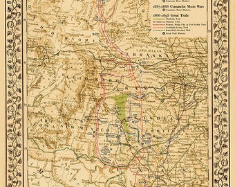 The Great Lonesome Dove ~ Comanche Moon Trails Map Print