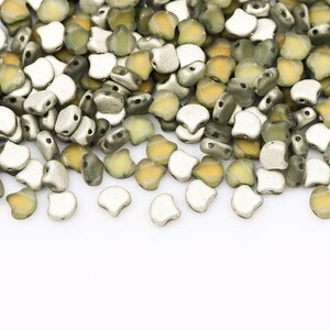 Czech Glass Ginko Beads 7.5x7.5mm Backlit Tequila Mat 2-Hole for Jewelry Making
