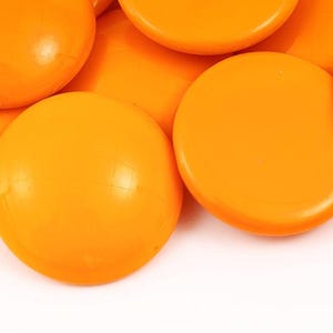 Cabujones de vidrio checo de 25 mm, color naranja opaco, no porosos, para la fabricación de joyas.