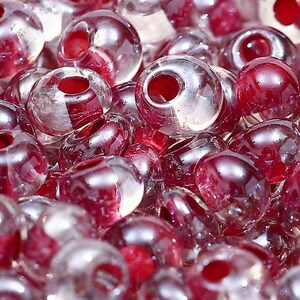 Czeskie szklane koraliki 5/0 Preciosa Transparent Ruby Lined Luster kol. 38898 do wyrobu biżuterii
