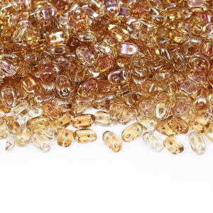 Czech Glass Wave Bead 3×7mm Crystal Clarit 2-Hole for Jewelry Making