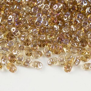 Czech Glass Superduo Beads 5×2.5mm Crystal Clarit 2 Hole Beads for Jewelry Making