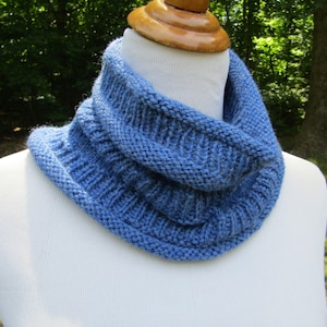 Unique Infinity Scarf/Cowl  Hand Knit in Shades of Brown and Cream