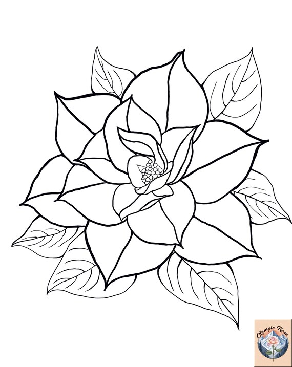 Gardenia Black And White Drawing