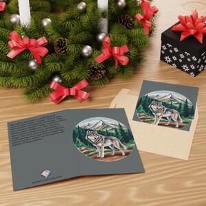 Cartes de voeux spirituelles de loup, papeterie pour les amoureux de la nature, lot de 10 cartes de correspondance sur le symbolisme animal, travaux manuels d'encouragement de la faune, source d'inspiration