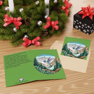 Tarjetas de felicitación inspiradas en la naturaleza, arte de colibríes, tarjetas ecológicas, set de tarjetas inspiradoras, tarjetas de regalo únicas, papelería ecológica