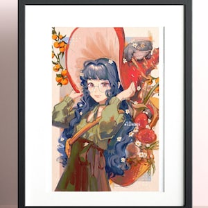 The Mushroom Witch Collector - Original Print