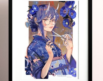 Blue Bloom The Demons Eye Doctor - Original Print
