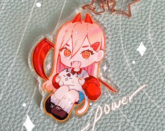 Cute Demon Girl n Cat - Acrylic Keychain