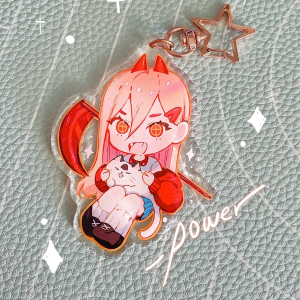 Cute Demon Girl n Cat - Acrylic Keychain