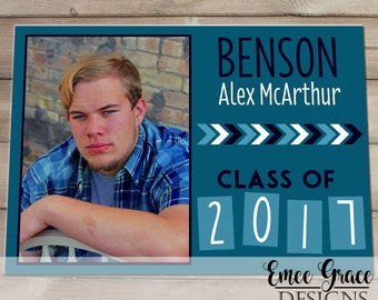 High School Graduation Announcement - Graduation Invitation - Class of 2017 - Digital Announcement - College or High School